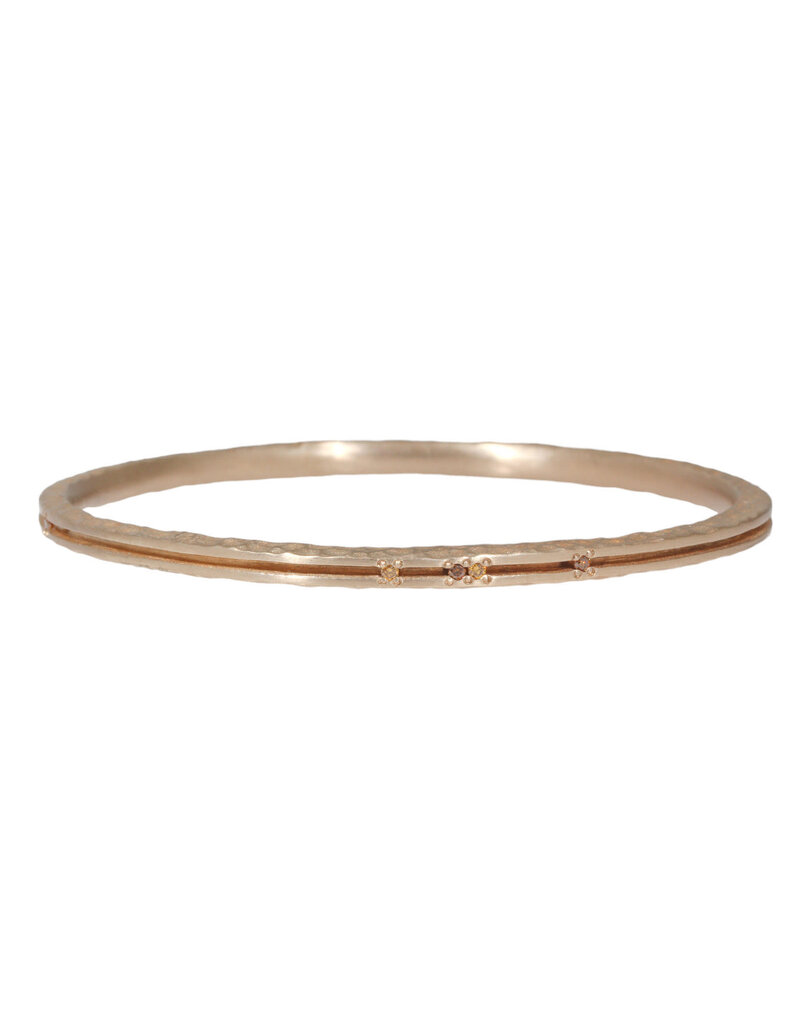 Channel Bracelet in Ancient Bronze with 9 Autumn Diamonds