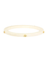 5mm Fossilized Walrus Ivory Flat Bangle with 18k Gold and Cognac Diamonds