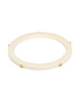 5mm Fossilized Walrus Ivory Flat Bangle with 18k Gold and Cognac Diamonds