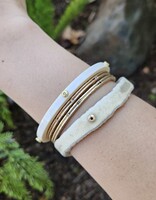 Moose Antler Bangle with Black Diamonds in 14k Gold