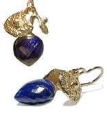 Lapis Earrings in 10k Yellow Gold