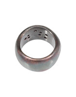 Constellation of Sagittarius Wide Band in Oxidized Silver with Blue & Caramel Candy Sapphires