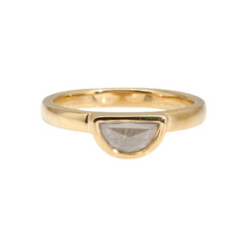 Solomon's Moon Salt & Pepper Diamond Solitaire Ring in 14k Gold