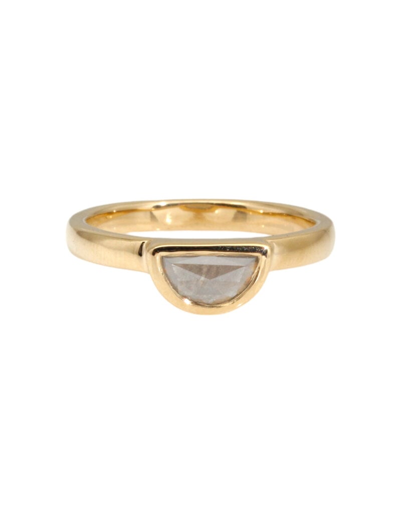 Solomon's Moon Salt & Pepper Diamond Solitaire Ring in 14k Gold