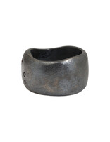 Constellation of Aries Wide Band in Oxidized Silver with Blue & Caramel Candy Sapphires
