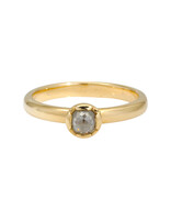 Solomon's Eye Salt & Pepper Rosecut Diamond Ring in 14k Gold