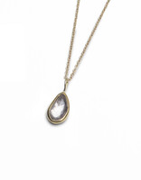 Olivia Shih White Sapphire Rosecut Pendant in 22k and 14k Gold