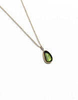 Olivia Shih Green Tourmaline Rosecut Pendant in 22k and 14k Gold