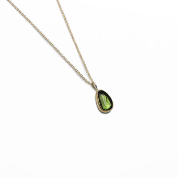 Olivia Shih Green Tourmaline Rosecut Pendant in 22k and 14k Gold