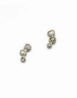 Olivia Shih Diamond Trio Ear Climber Post Earrings in 22k and 14k Gold