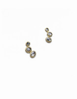 Olivia Shih Diamond Trio Ear Climber Post Earrings in 22k and 14k Gold