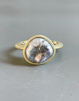 Large Keshi Pearl Ring in 18k Yellow Gold