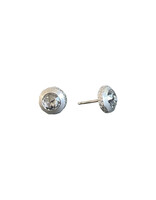 Salt & Pepper Diamond Post Earrings in Sand-Textured Platinum