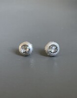 Salt & Pepper Diamond Post Earrings in Sand-Textured Platinum