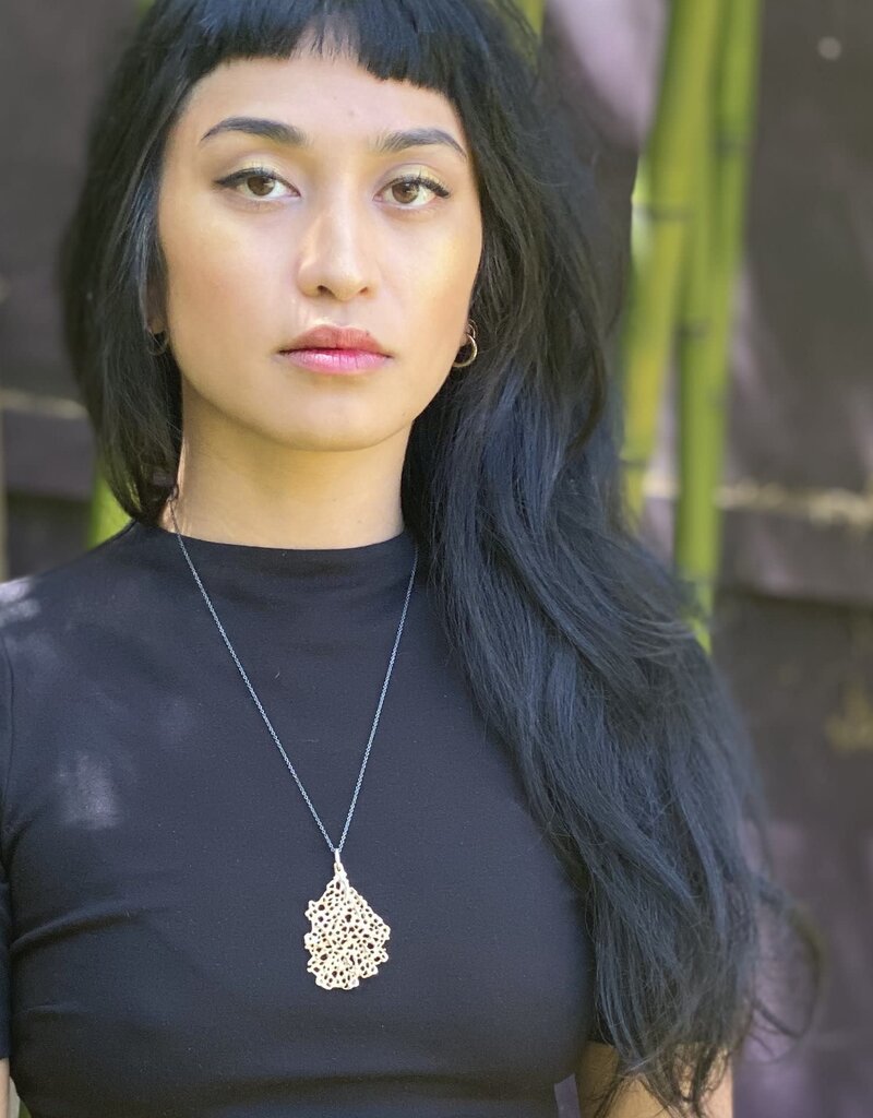 Medium Koraru Pendant in Bronze with White Sapphires