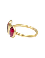 Open Double Organic Shape Pink Spinel Ring in 18k Gold - size 6.5