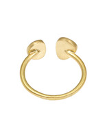 Open Double Organic Shape Pink Spinel Ring in 18k Gold - size 6.5
