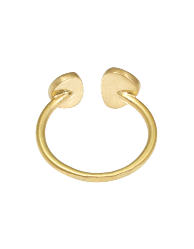 Open Double Organic Shape Pink Spinel Ring in 18k Gold - size 6.5