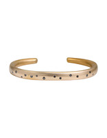 Plain Cuff in Ancient Bronze with Black Diamonds