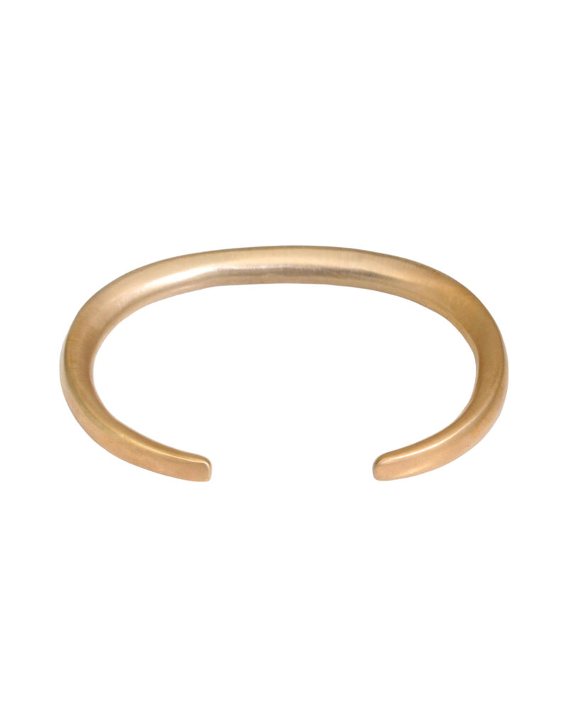 Plain Cuff in Ancient Bronze with Black Diamonds