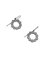 Multi-dot Circle Diamond Earrings in Oxidized Silver