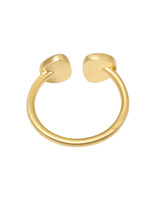 Open Double Organic Stormy Blue Grey Spinel Ring in 18K Gold - size 6.5