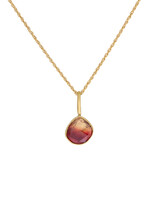 Rosecut Pink Organic Shape Tourmaline Pendant in 18k Gold
