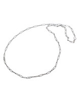Handmade Links Chain in Oxidized Silver with 4 Cognac Diamonds