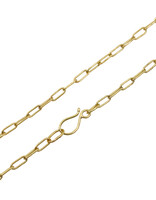 Salt and Pepper Diamond Slice Necklace in 18k Gold with Handmade Chain