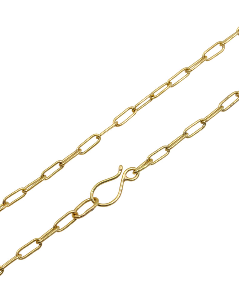 Salt and Pepper Diamond Slice Necklace in 18k Gold with Handmade Chain