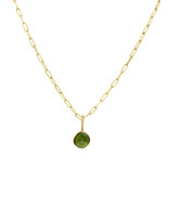 Organic Shape Green Tourmaline Pendant in 18k Gold