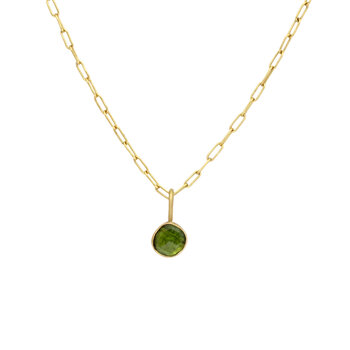 Organic Shape Green Tourmaline Pendant in 18k Gold
