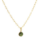 Organic Shape Green Tourmaline Pendant in 18k Gold