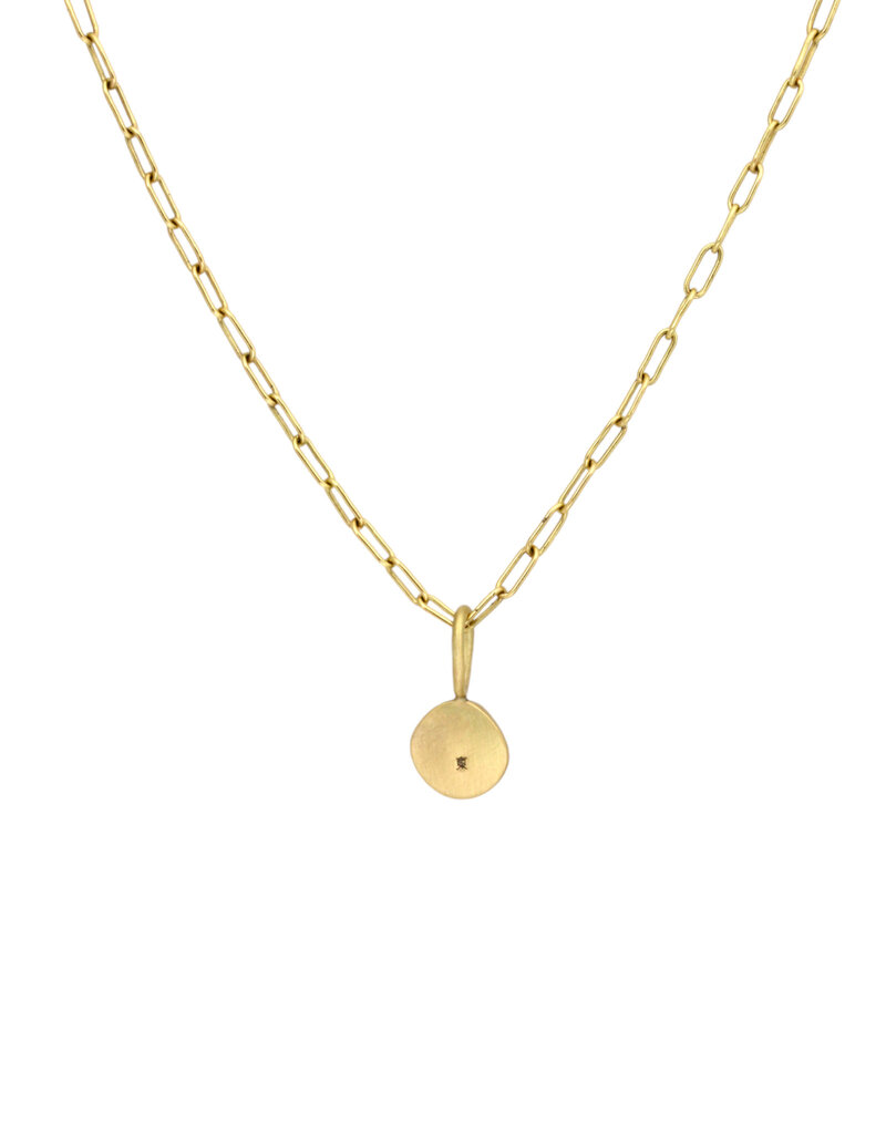 Organic Shape Green Tourmaline Pendant in 18k Gold
