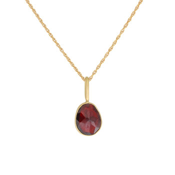 Organic Shaped Red Garnet Pendant in 18k Gold