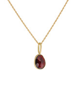 Organic Shaped Red Garnet Pendant in 18k Gold