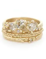 Champagne Diamond Asymmetric Ring in 14k Yellow Gold