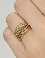 Champagne Diamond Asymmetric Ring in 14k Yellow Gold