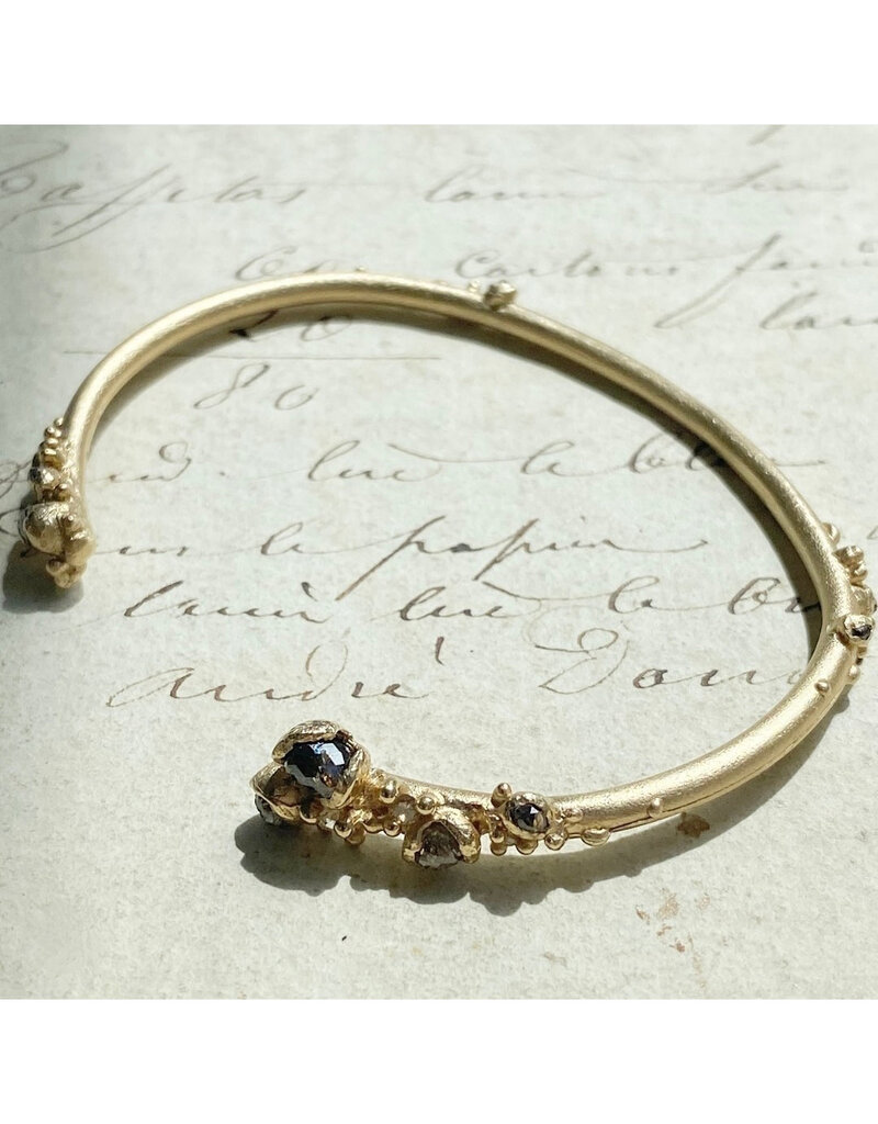Mixed Diamond Encrusted Cuff in 14k Gold