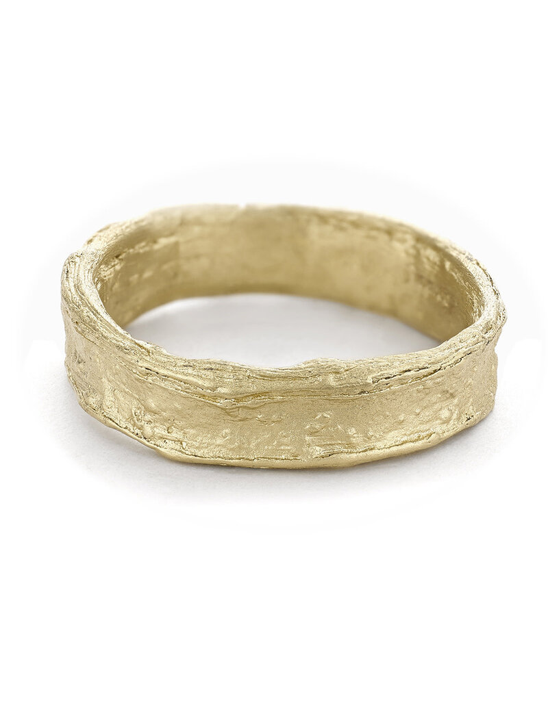 5mm Textured Band in 14k Yellow Gold