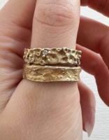 5mm Textured Band in 14k Yellow Gold