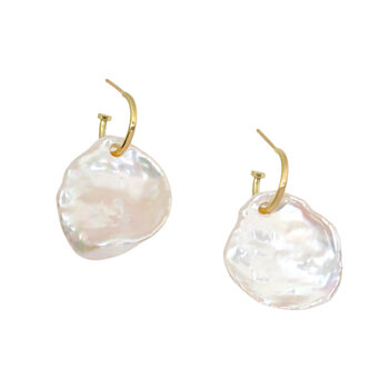 Tracy Conkle Pearl Petal Earrings in 14k