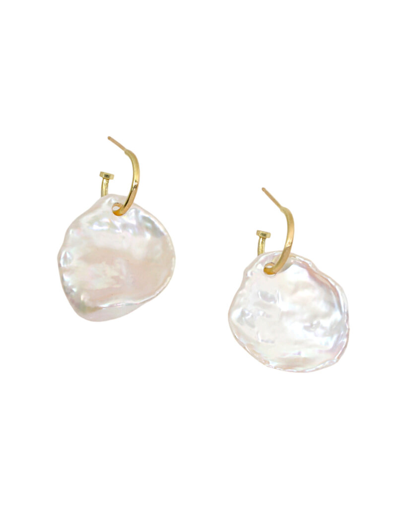 Tracy Conkle Pearl Petal Earrings in 14k