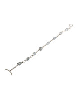 Keshi Pearl Bracelet in Brushed Silver with Toggle Clasp