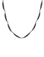 Organic Pod Necklace in Oxidized Silver