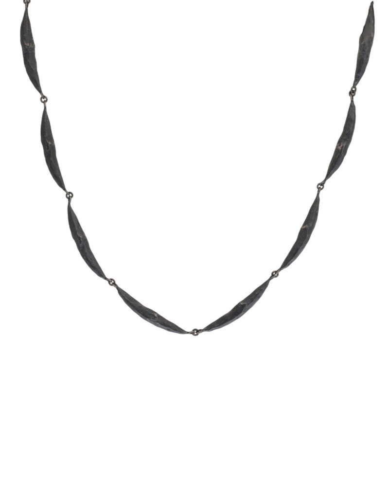 Organic Pod Necklace in Oxidized Silver