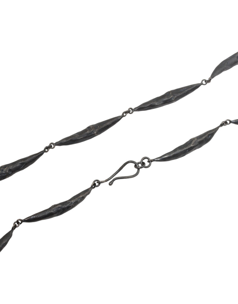 Organic Pod Necklace in Oxidized Silver