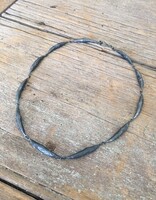 Organic Pod Necklace in Oxidized Silver