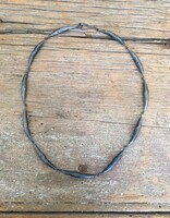 Organic Pod Necklace in Oxidized Silver