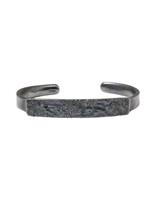 Topography Cuff Bracelet in Oxidized Silver with Black Diamond